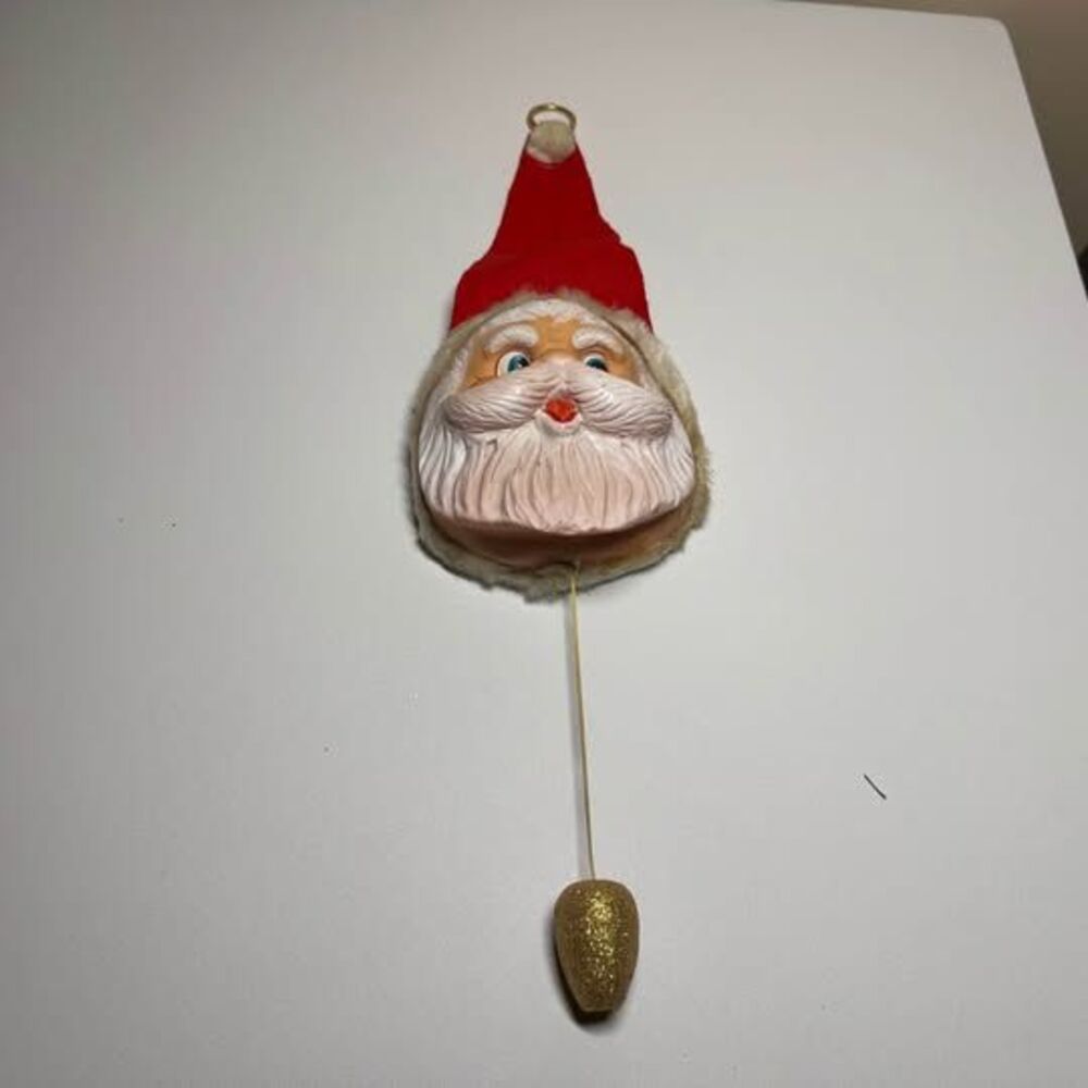 Vintage Made in Japan Musical Santa Wall Hanging Pull String Christmas Music Box